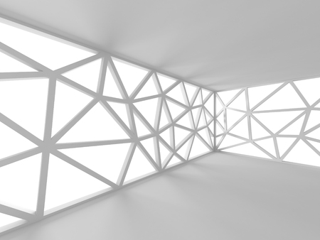 White Abstract Construction Design Architecture Background. 3d Render Illustrationの写真素材