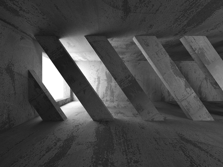 Dark Empty Concrete Basement Room Interior Background. 3d Render Illustrationの写真素材