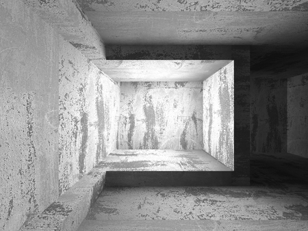 Abstract dark concrete walls room interior with light. 3d render illustrationの写真素材