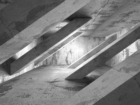 Abstract dark room with concrete walls. Architecture background. 3d render illustrationの写真素材