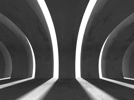 Abstract Empty Concrete Wall Room Interior Background. 3d Render Illustrationの写真素材