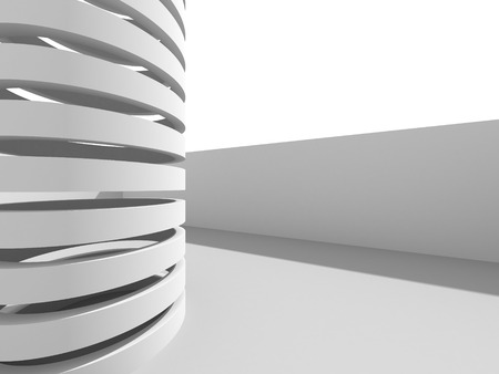 Abstract Modern White Architecture Background. 3d Render Illustrationの写真素材