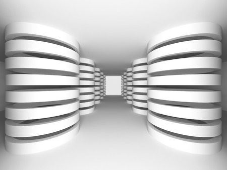 Futuristic White Architecture Design Background. 3d Render Illustrationの写真素材