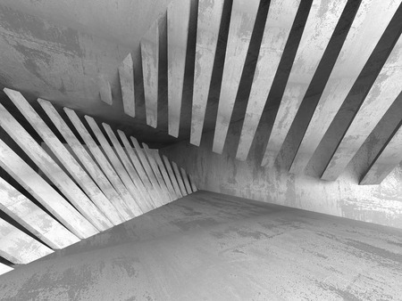 Dark concrete abstract architecture background. 3d render illustrationの写真素材