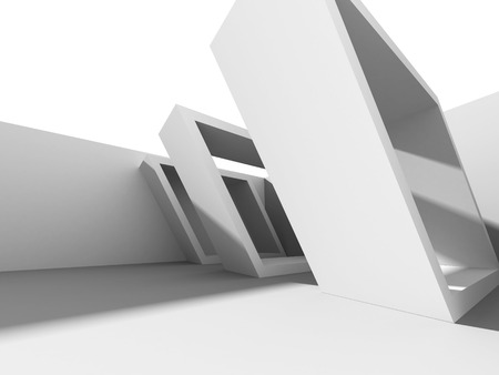 Abstract Modern White Architecture Background. 3d Render Illustrationの写真素材