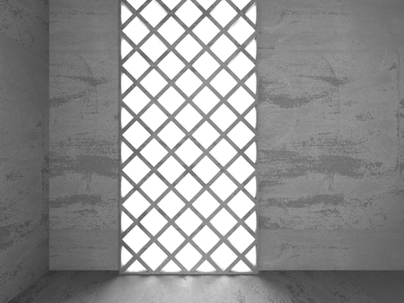 Abstract Concrete Architecture Background. Empty Dark Room. 3d Render Illustrationの写真素材