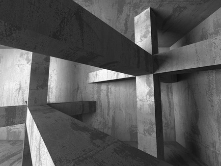 Empty dark abstract concrete room interior architecture background. 3d render illustrationの写真素材