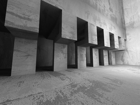 Abstract geometric concrete architecture background. 3d render illustrationの写真素材
