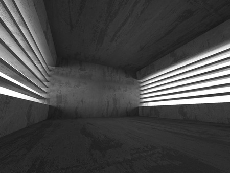 Concrete architecture background. Abstract empty dark room. 3d render illustrationの写真素材