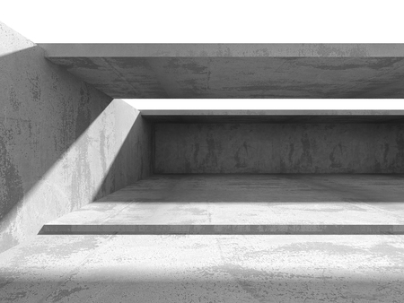 Abstract geometric concrete architecture construction. 3d render illustrationの写真素材