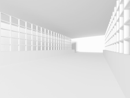 Abstract Modern White Architecture Background. 3d Render Illustrationの写真素材