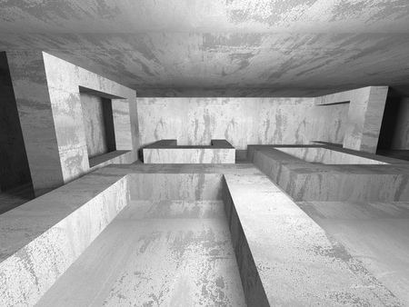 Abstract geometric concrete architecture background. 3d render illustrationの写真素材