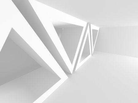 Futuristic White Architecture Design Background. 3d Render Illustrationの写真素材
