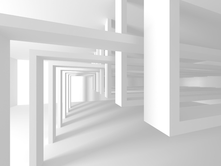 Abstract White Architecture Geometric Background. 3d render illustrationの写真素材