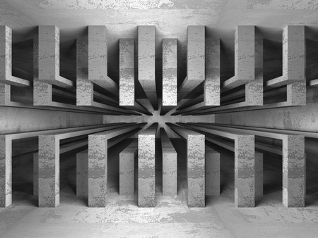Abstract geometric concrete architecture background. 3d render illustrationの写真素材