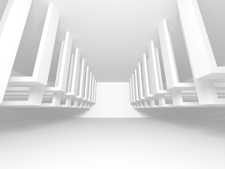 Futuristic White Architecture Design Background. 3d Render Illustrationの写真素材
