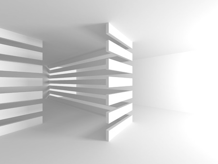 Abstract Modern White Architecture Background. 3d Render Illustrationの写真素材
