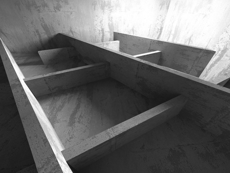 Abstract concrete architecture dark background. 3d render backgroundの写真素材