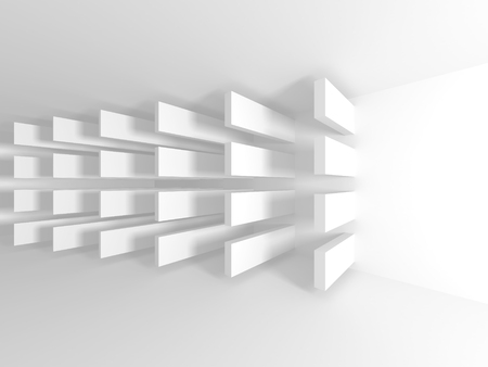 Abstract White Architecture Geometric Background. 3d render illustrationの写真素材