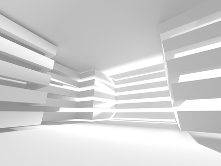 White Architecture Construction Modern Interior Background. 3d Render Illustrationの写真素材