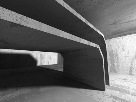 Concrete architecture background. Abstract empty dark room. 3d render illustrationの写真素材