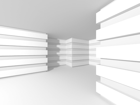 Futuristic White Architecture Design Background. 3d Render Illustrationの写真素材