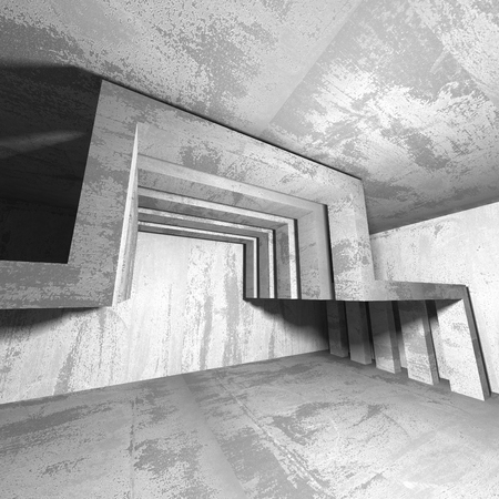 Abstract geometric concrete architecture background. 3d render illustrationの写真素材