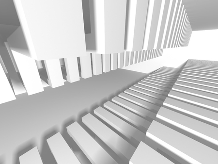 Futuristic White Architecture Design Background. 3d Render Illustrationの写真素材