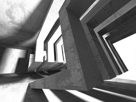 Abstract geometric concrete architecture background. 3d render illustrationの写真素材