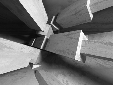 Concrete architecture background. Abstract empty dark room. 3d render illustrationの写真素材