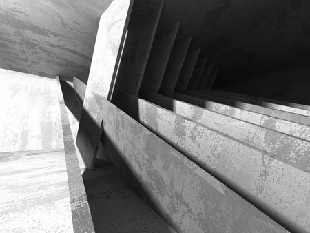 Dark basement empty room interior. Concrete walls. Architecture background. 3d render illustrationの写真素材