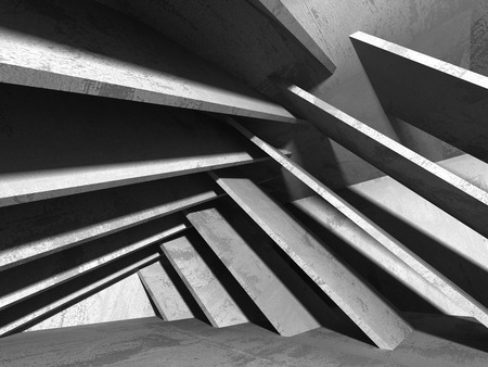 Concrete architecture background. Abstract empty dark room. 3d render illustrationの写真素材