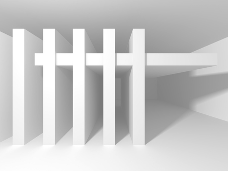 Abstract Modern White Architecture Background. 3d Render Illustrationの写真素材