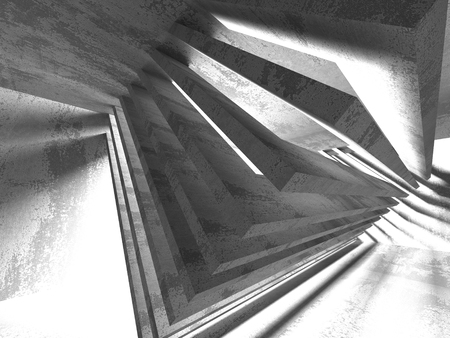 Abstract geometric concrete architecture background. 3d render illustrationの写真素材