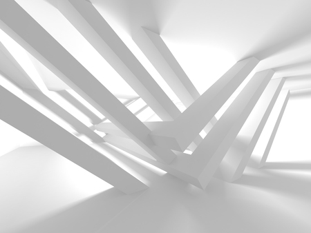 Abstract Modern White Architecture Background. 3d Render Illustrationの写真素材
