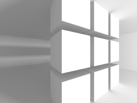 Futuristic White Architecture Design Background. 3d Render Illustrationの写真素材