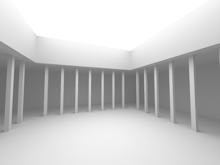 Futuristic White Architecture Design Background. 3d Render Illustrationの写真素材