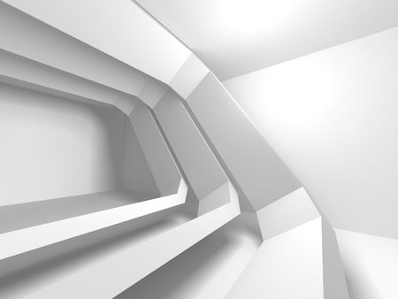 Abstract Modern White Architecture Background. 3d Render Illustrationの写真素材