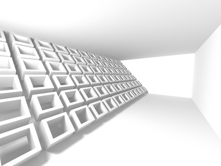 Abstract Modern White Architecture Background. 3d Render Illustrationの写真素材