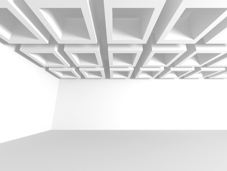 White Architecture Construction Modern Interior Background. 3d Render Illustrationの写真素材