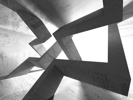 Dark basement empty room interior. Concrete walls. Architecture background. 3d render illustrationの写真素材