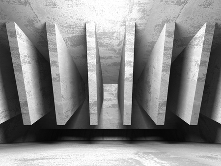 Dark basement empty room interior. Concrete walls. Architecture background. 3d render illustrationの写真素材