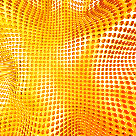 Yellow Industrial Metallic Shiny Background. 3d Render Illustrationの写真素材