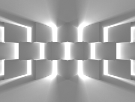 Futuristic White Architecture Design Background. 3d Render Illustrationの写真素材