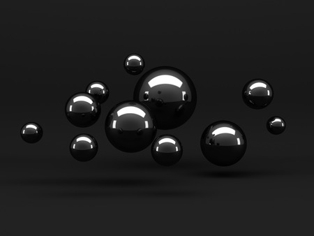 Abstract Dark Design Sphere Shape Background. 3d Render Illustrationの写真素材