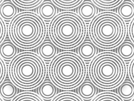 White Abstract Round Shapes Pattern Architecture Background. 3d Render Illustrationの写真素材