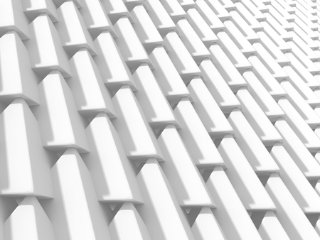 Abstract White Cubes Wall Background. 3d Render Illustrationの写真素材