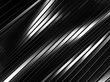Abstract silver aluminium stripe dark metallic background. 3d render illustrationの写真素材