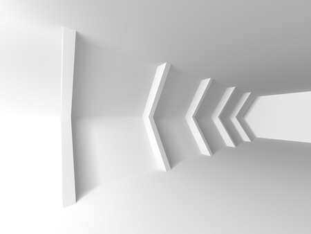 Abstract Modern White Architecture Background. 3d Render Illustrationの写真素材