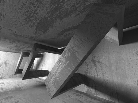 Abstract geometric concrete architecture background. 3d render illustrationの写真素材